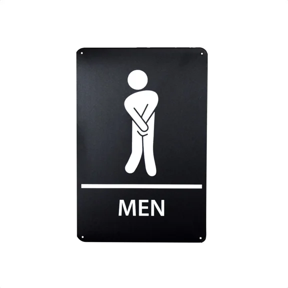 Stick Figure Funny Bathroom Sign Mens Room Commercial Bar Restroom Wall Decor