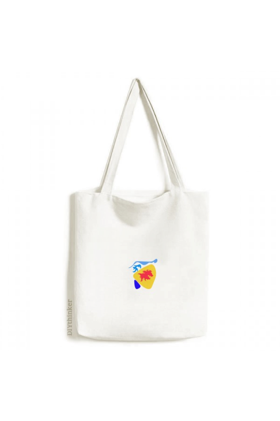 Stick Figure Lion Icon Art Deco Fashion Tote Canvas Bag Shopping Satchel Casual Handbag