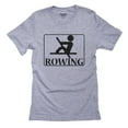 thumbnail image 1 of Stick Figure Rowing Crew Sign - Simple Popular Men's Grey T-Shirt, 1 of 2