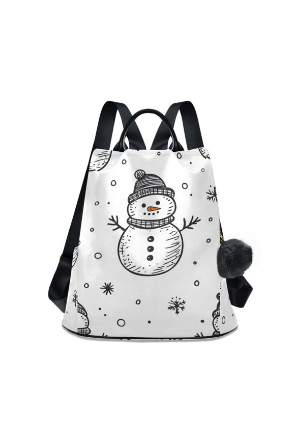Stick Figure Snowman Travel Laptops Backpack for Women Anti-theft Casual Work Bag Daypack Lightweight Laptop Bag