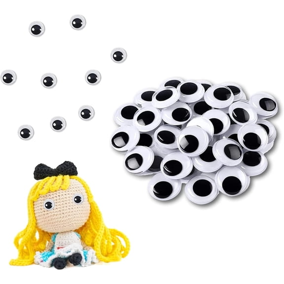 Stick On Googly Eyes For Crafts, Small Sticky Googly Eyes For Crafting, 100Pcs Googly Eyes Self Adhesive Googly Eyes, Black White Sticky Wobbly Eyes Plastic Craft Eyes For DIY Scrapbooking Crafts