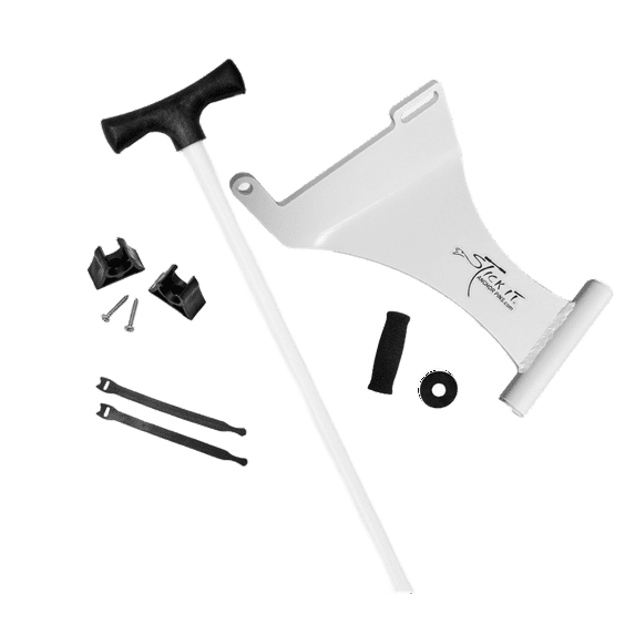 Stick It Anchor Pin for shallow water-White Right/Starboard Side Motor Mount System with 7 ' White Pin