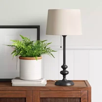 Stick Lamp Base Black, Light Bulbs Not Included