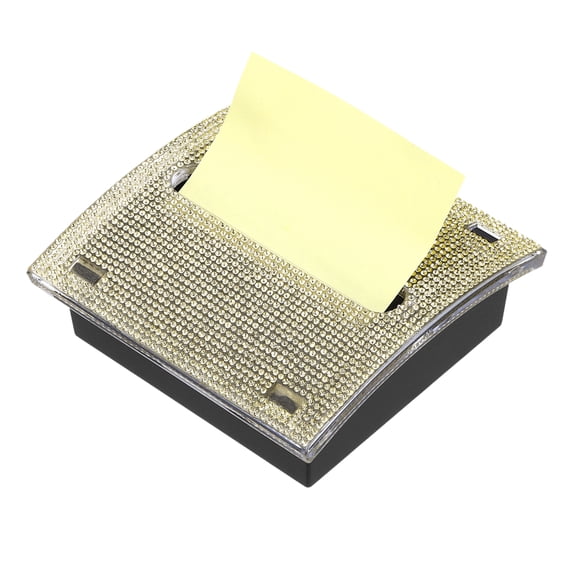 Stick Note Pad Holders, 4 x 4 Inches Rhinestone Sticky Note Dispenser Memo Pad Holder Office Desk Organizer Supplies for Office Home Desk Organization, Champagne