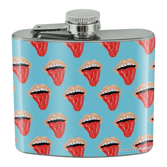Stick Out Your Tongue Stainless Steel 5oz Hip Drink Kidney Flask
