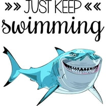 Stick And Peel Finding Nemo Bruce Wall Decal | Just Keep Swimming - DIY Vinyl Adhesive Wall Art Quotes Design | 20" x 20" Kids Bedroom Living Room Removable Decor Decoration Sticker