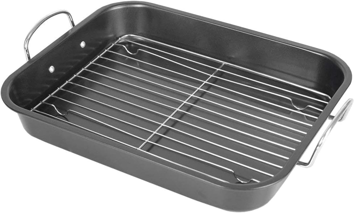 Stick Roaster Pan/Turkey Roasting Pan With Rack And Handles, Excellent