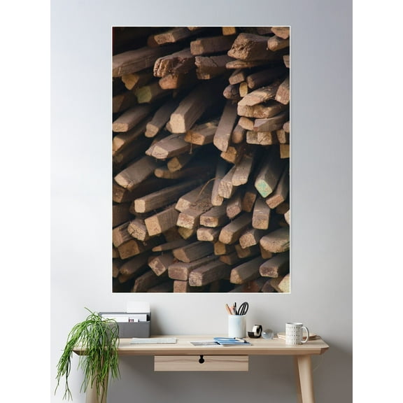 Stick Stack Poster Wall Art, Modern Wall Decor For Living Room Bedroom, 12x18 UNFRAMED