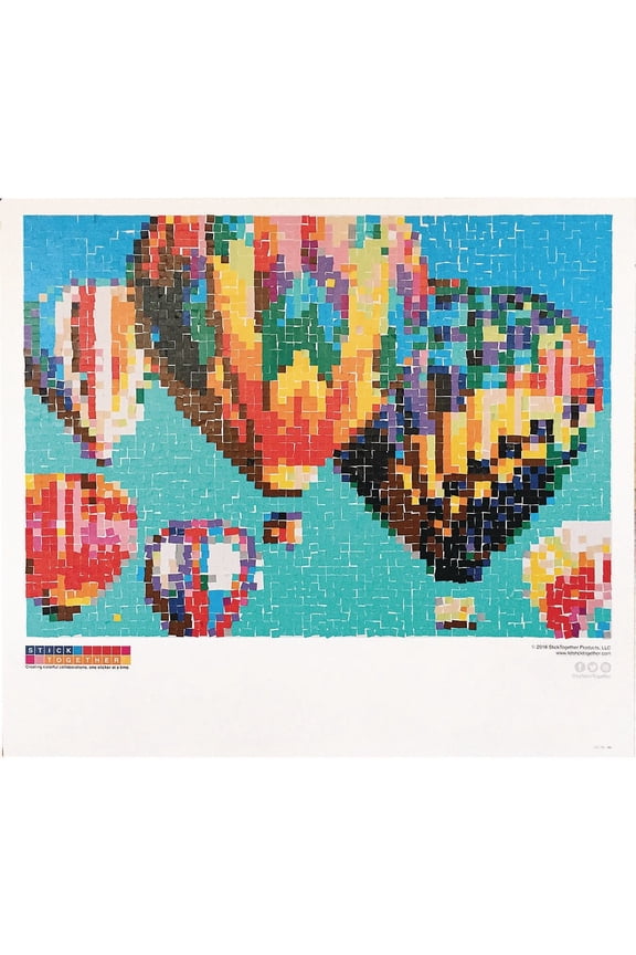Mosaic Hot Air Balloon Collaborative Poster Grid Sticker Kit