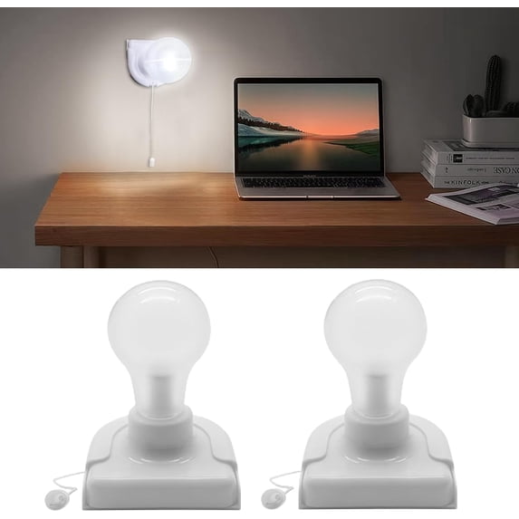 Stick Point Up Stick-Up Closet Light with Pull Chain, 2 Pack Battery Operated Light ...