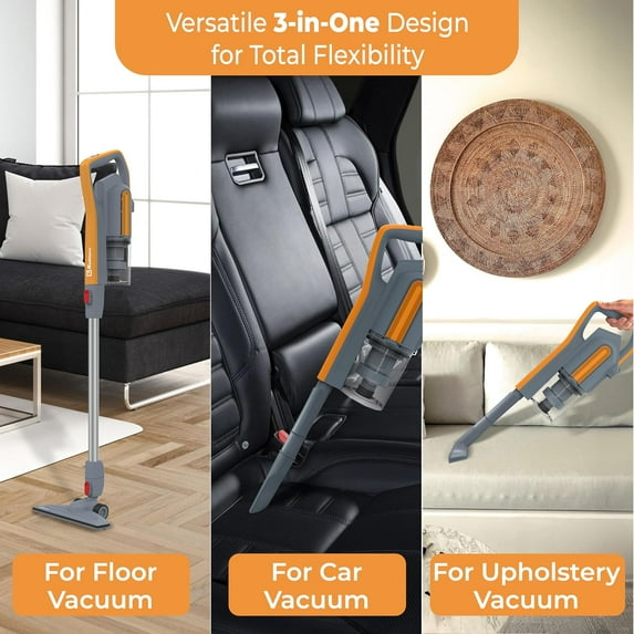 Stick Vac 3-in-1 Cyclonic Vacuum Cleaner, HEPA Filtration, 600W Motor, 1 L Dust Cup, Long Corded Stick Vacuum, for All Surfaces, SVK-160