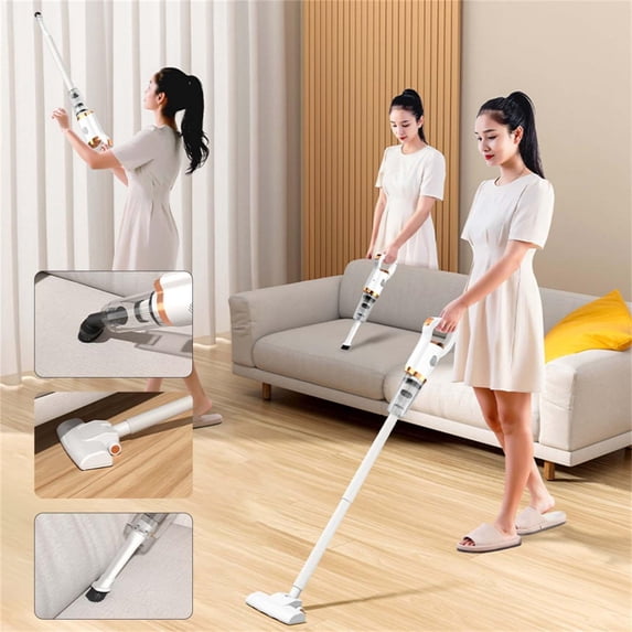 Stick Vacuum Cleaner New Upgraded Household Wireless Portable 120W High Suction With Long Extendable Rod Labor Saving Deep Cleaning Blower Floor Mop Car Home Travel Use