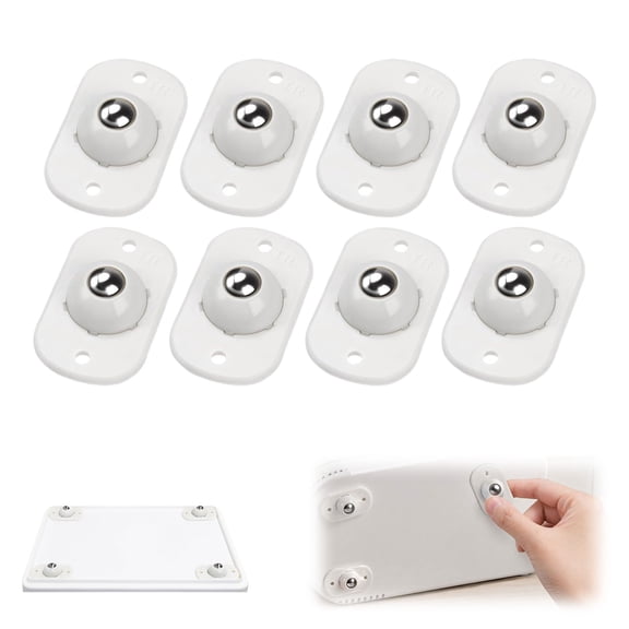 Stick-on Caster Wheels, Self-Adhesive 360° Swivel Casters for Furniture, No-Drill Caster Wheels for Moving Chairs, Tables, Cabinets,(8PCS)