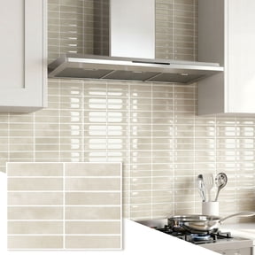 Stick3D 10Pcs 3D Peel and Stick Backsplash 11.4"x9" Self-Adhesive Wall Tile for Kitchen Bathroom, Beige