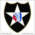 thumbnail image 1 of Eagle Emblems DC8160 Sticker - Army, 2Nd Infantry Division - Clear Vinyl - 3.25 in., 1 of 1