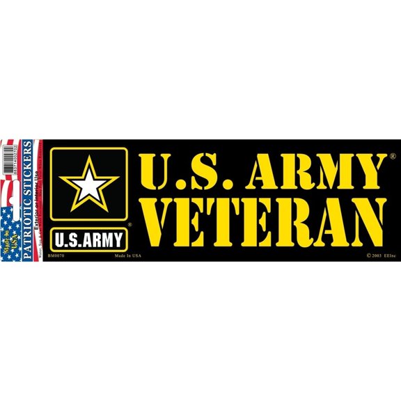 Eagle Emblems BM0070 Sticker - Army Logo, Veteran - 3.5 x 10 in.