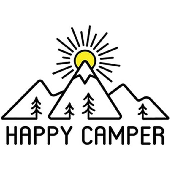 Happy Camper Lifestyle Sticker Art Set - Decorate with Style!