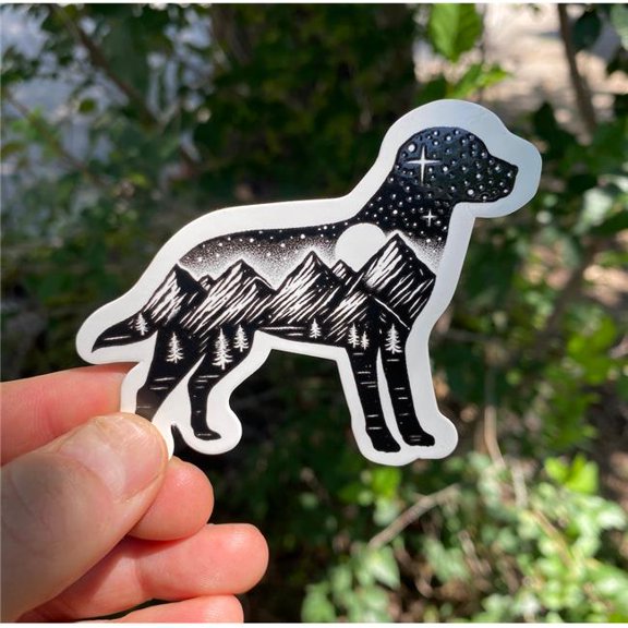 Sticker Art 470181 3.2 x 2.5 in. The Adventure Dog Sticker