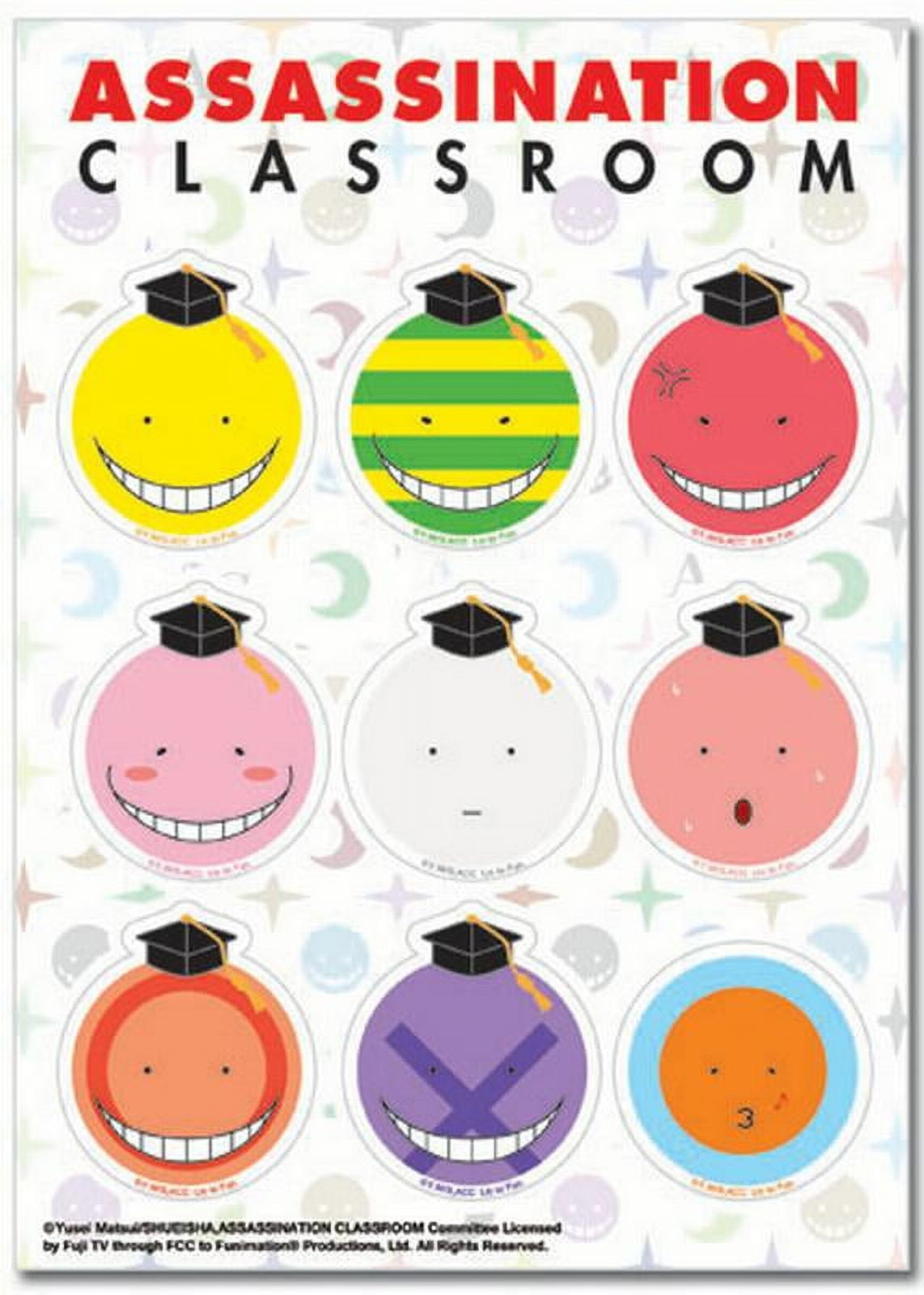 Sticker - Assassination Classroom - New Koro Sensei Faces Set Toy ...