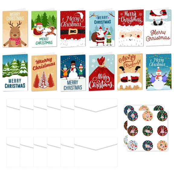 Sticker Birthday Cards Greeting Santas Cards Holiday Greeting Cards for Birthday