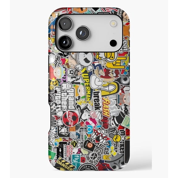 Sticker Bomb M360, Case for iPhone 17/16/15/14/13/12/11 Pro Max – Stylish Unisex Protective Cover