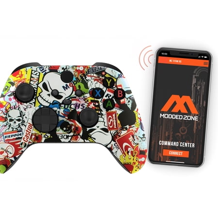"Sticker Bomb" Xbox One X SMART Custom Rapid Fire Modded Controller.FPS mods. COD Warzone