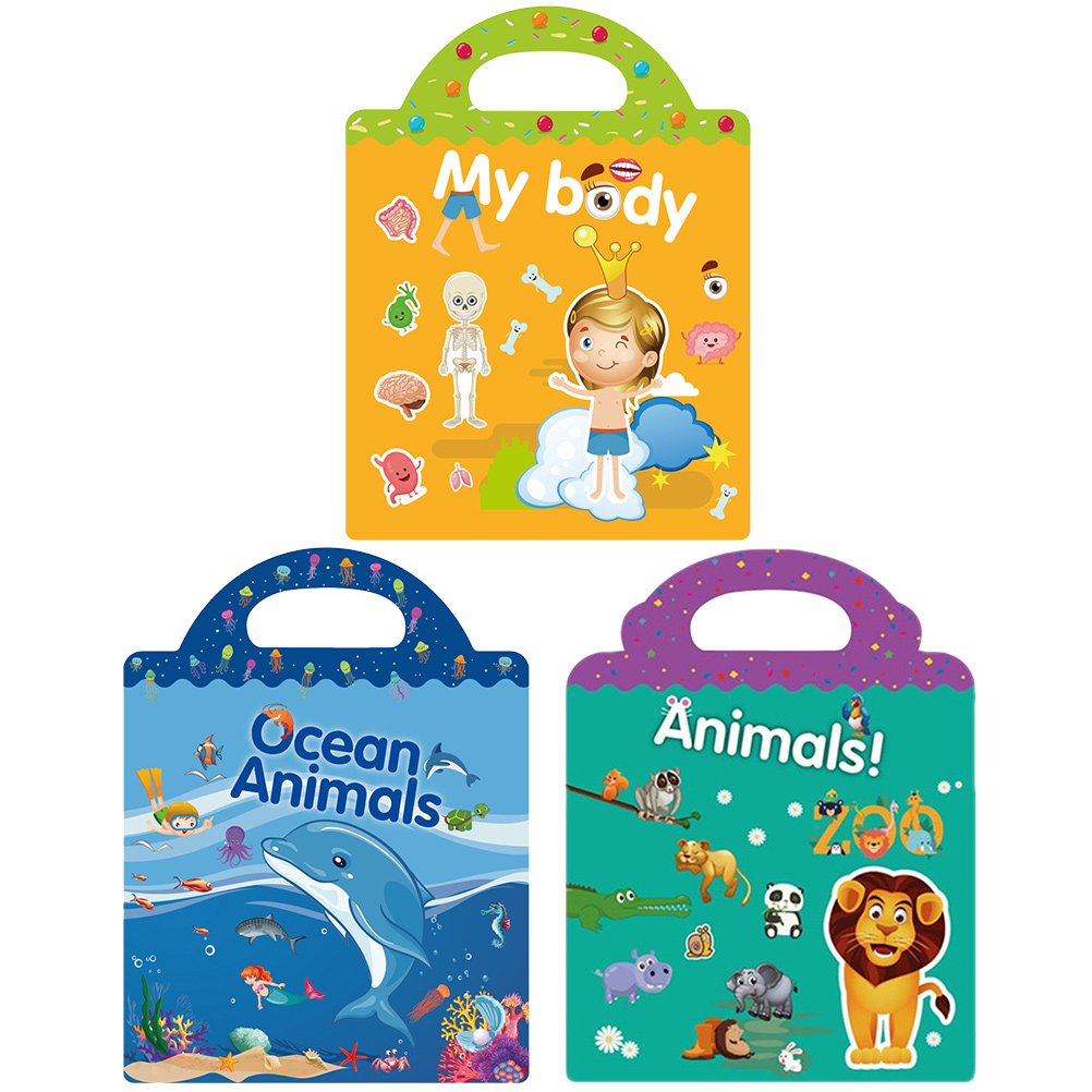 Sticker Book 3 Books Window Clings Funny Decals Boys Toys Childrens