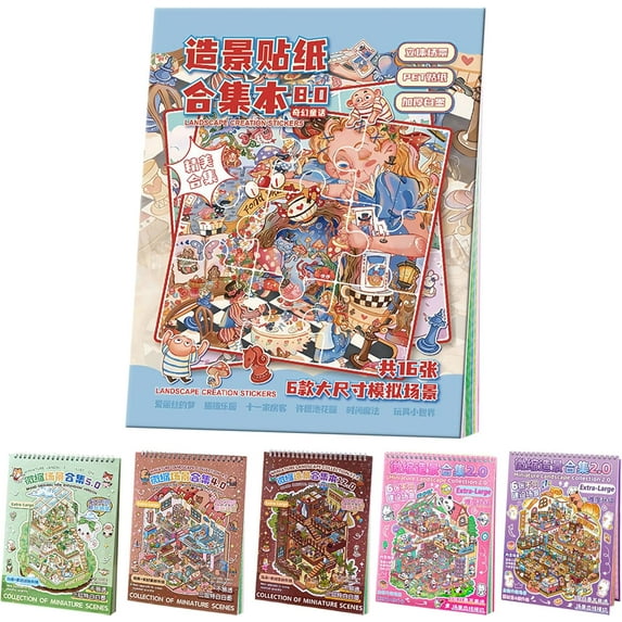 Sticker Book Collection, 800+ DIY Sticker Scenes, Craft Kit for , Mix ...