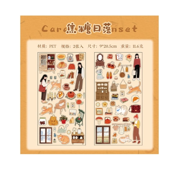 Sticker Booklet, Artistic Decorative Sticker for Scrapbooking, Journaling, Art Craft, Album, Bullets Journaling, Journal