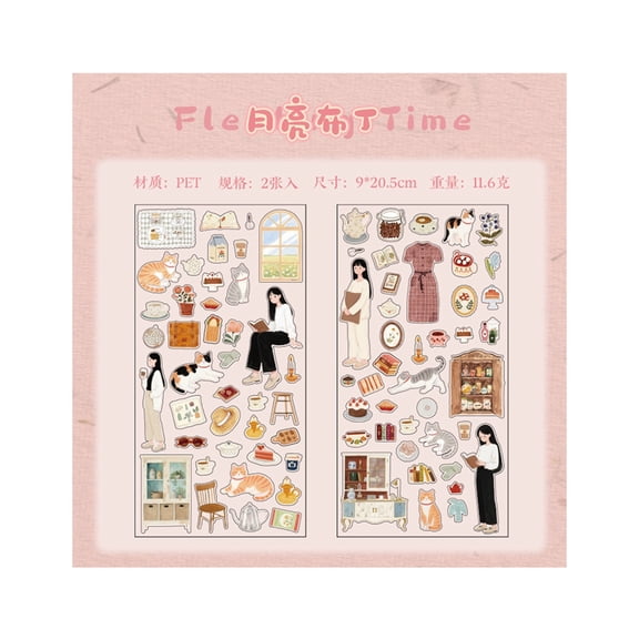 Sticker Booklet, Artistic Decorative Sticker for Scrapbooking, Journaling, Art Craft, Album, Bullets Journaling, Journal