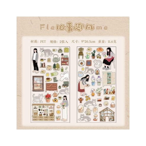 Sticker Booklet, Artistic Decorative Sticker for Scrapbooking, Journaling, Art Craft, Album, Bullets Journaling, Journal