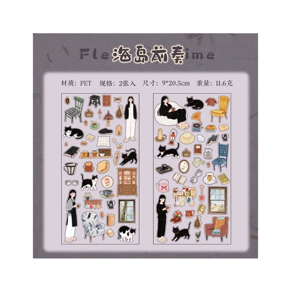 Sticker Booklet, Artistic Decorative Sticker for Scrapbooking, Journaling, Art Craft, Album, Bullets Journaling, Journal