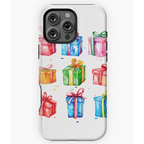 Sticker Box Winter Gift Christmas Phone Case for iPhone 16 15 14 13 12 11 Pro Max
