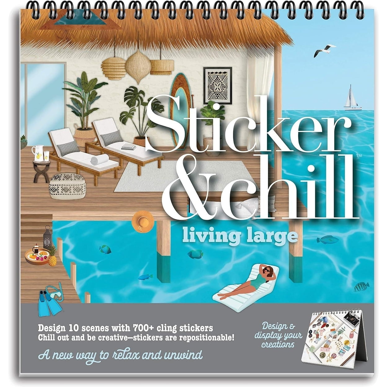 Sticker & Chill Living Large Book for Adults 700+ Movable Stickers Calming  Creative 