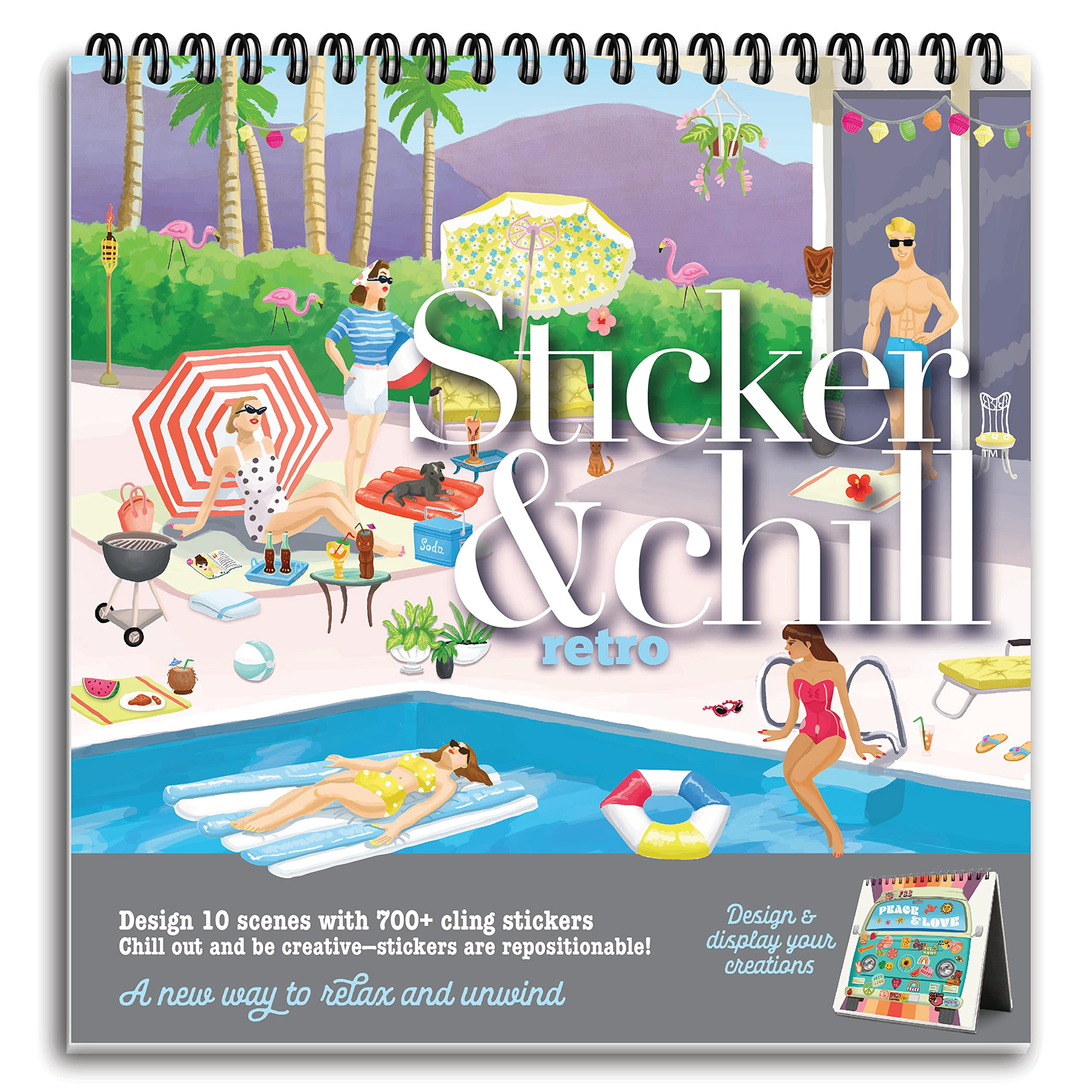 Sticker & Chill Retro Relax and Unwind with Repositionable Stickers and ...