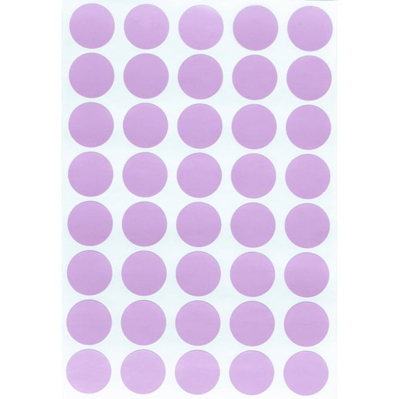 Sticker Coding Labels 3/4 inch 19mm Dot Labels on Sheets in Pastel Purple - 1000 Pack by Royal Green