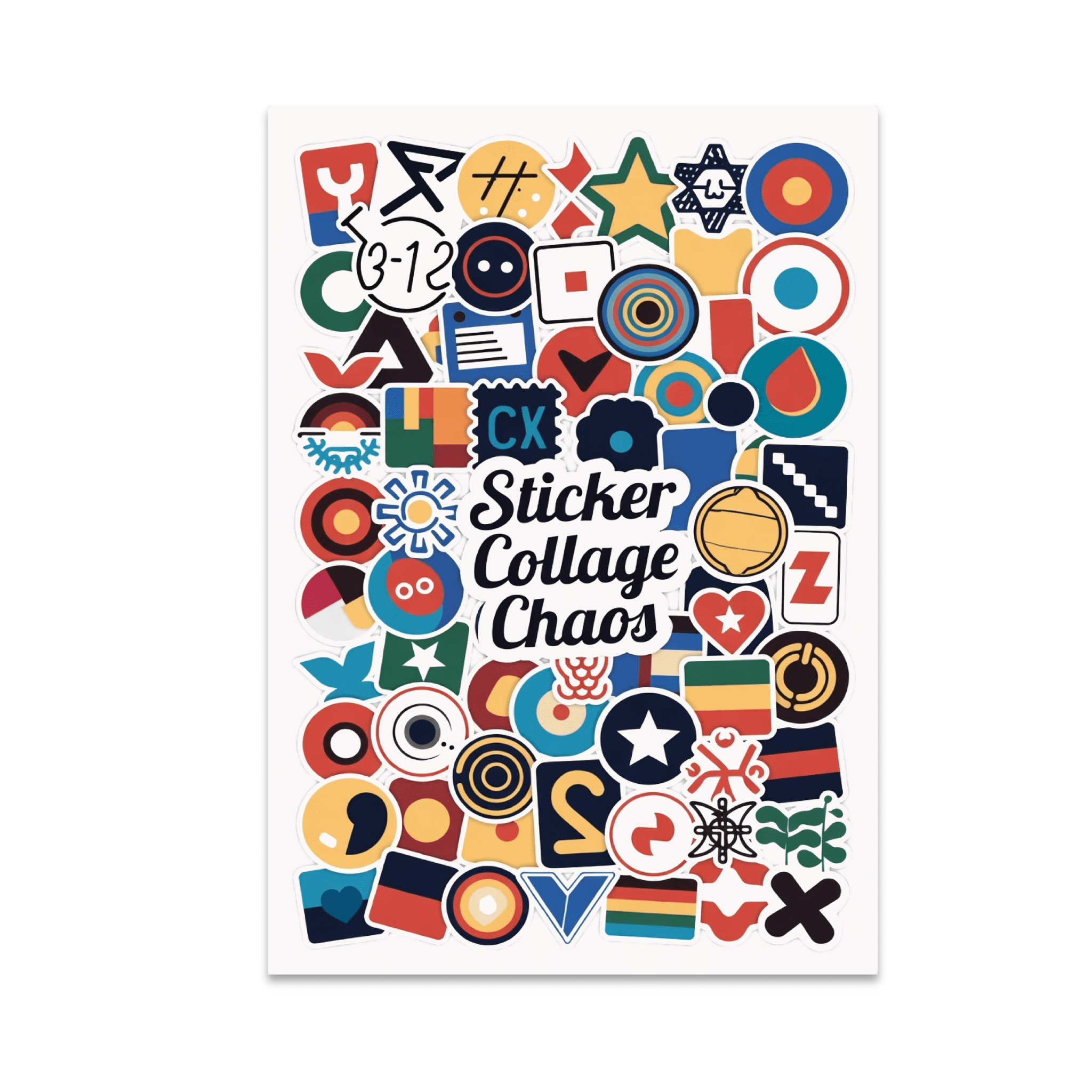 Sticker Collage Chaos Wall Art - Personalization Enthusiast - 13x19 ...