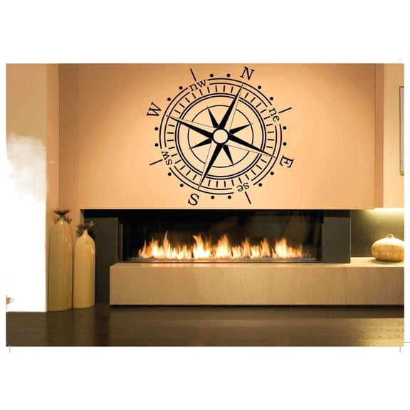 Sticker Compass Directions North South East West Nautical Theme Crossed Arrows Target Tattoo Poster Mural Decal Wall Art Decor