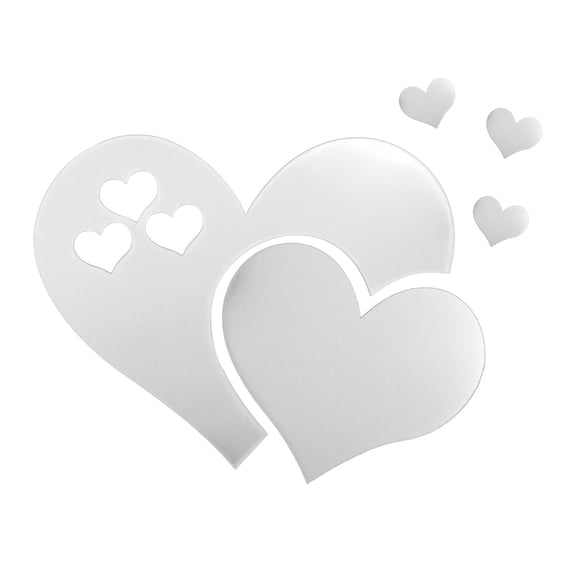Sticker DIY Art Decor Home Room 3D Decal Wall Mural Love Mirror Removable Hearts Home Decor,White,6.69