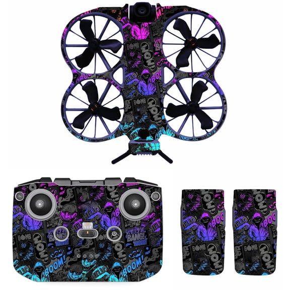 Sticker Decal Kit for DJI Neo 2, Protective Skin Sticker DIY Anti-Scratch Protective Film Accessory for DJI Neo2 Drone and Controller, Batteries