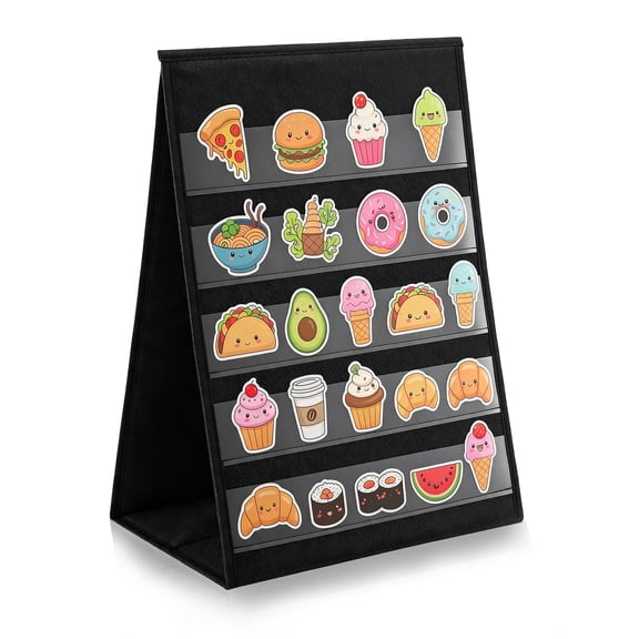 Sticker Display Stand, 5-Layer Pin Display Case Portable Foldable for Vendor Rack