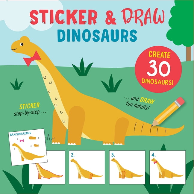 Sticker & Draw Dinosaurs (Create 30 Dinosaurs!), (Paperback)