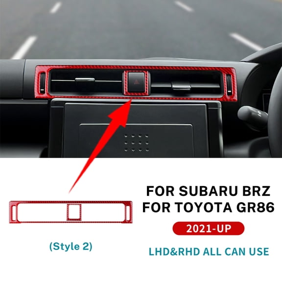 Sticker For Subaru BRZ Toyota GR86 2021 2022 2023 2024 Center Air Outlet Vent Real Carbon Fiber Cover Interior Trim Accessories.