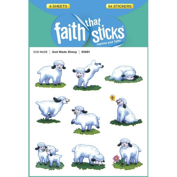 Sticker-God Made Sheep (6 Sheets) (Faith That Sticks)