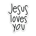 thumbnail image 1 of Sticker | Jesus Loves You | Script, 1 of 11