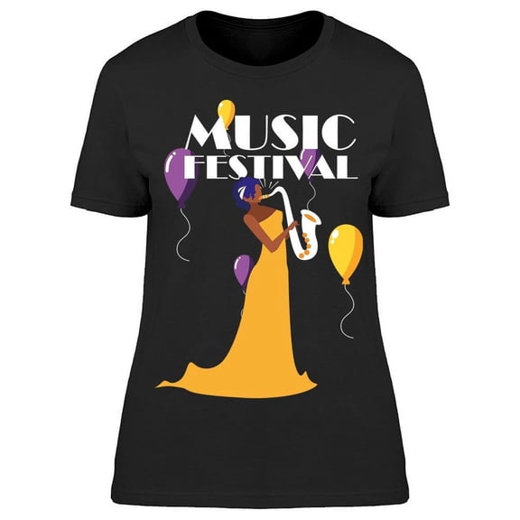 Sticker. Music Festival T-Shirt Women -Image by Shutterstock, Female Large