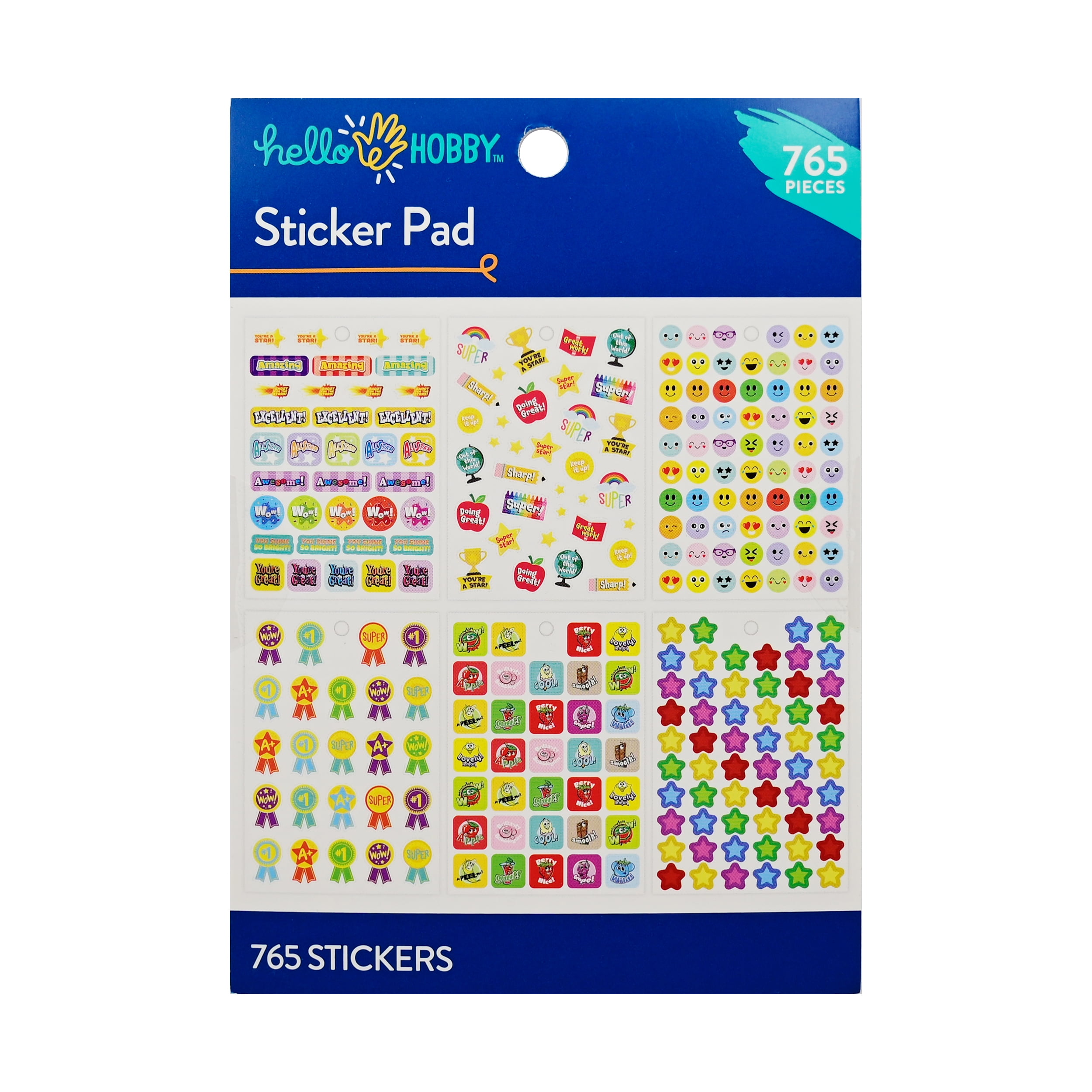 Hello Hobby Multicolor Teacher Reward Sticker Pad, 765 Count