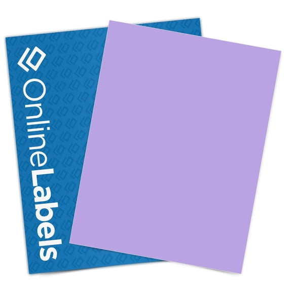 OnlineLabels 8.5" x 11" Labels - True Purple - Inkjet/Laser - 100 Sheets - 100 Sheets
