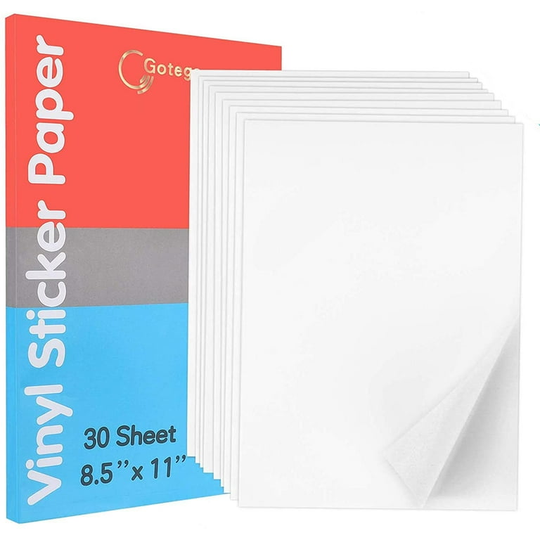 Glossy Printable Vinyl Sticker Paper 100 Sheets Waterproof - 8.5X 11