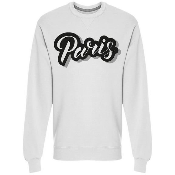Sticker Paris Font Design Sweatshirt Men -Image by Shutterstock, Male Medium